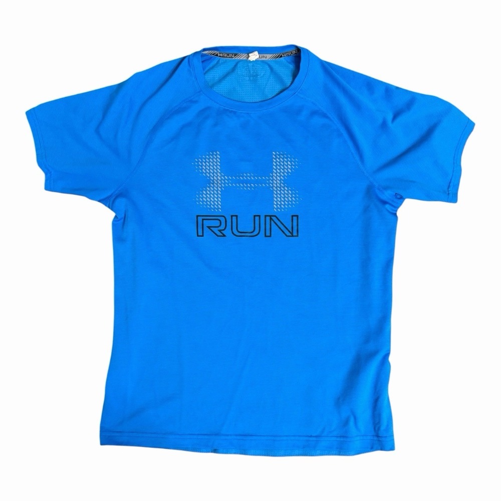 Under Armour Run Heat Gear Men's Blue Performance Short Sleeve Athletic Tee